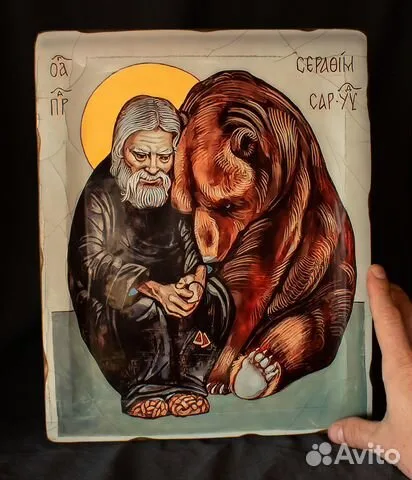 Икона " Серафим Саровский" 36*30 см — оригинальный подарок