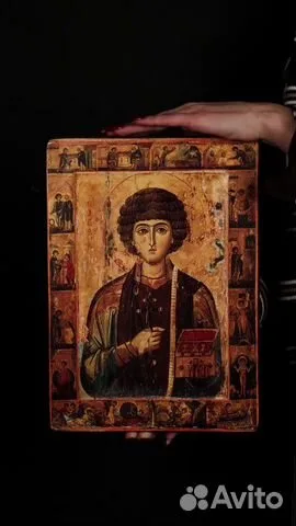 Икона "Святой Пантелеймон-целитель" дерево — оригинальный подарок