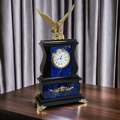 Часы «Орёл» с лазуритом и долеритом, 155×70×290 мм — красивый подарок