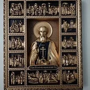 Подарочная резная Икона Сергий Радонежский — фотография 1