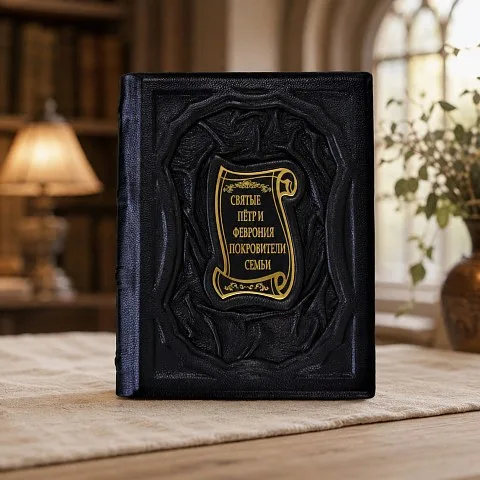 Петр и Феврония — книга в кожаном переплёте в подарок