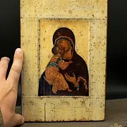 Икона Богоматери "Владимирская" ручная работа в подарок — фотография 1