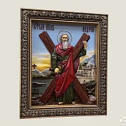Святой Апостол Андрей икона резная из дерева — оригинальный подарок — фотография 2