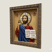 Господь Вседержитель икона резная из дерева — красивый подарок — фотография 3