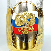 Подстаканник со стаканом «Герб России» из Златоуста — красивый подарок — фотография 5