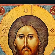 Икона "Христос Вседержитель" дерево, ручная работа — необычный подарок — фотография 3