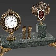 Часы «Элина» с гербом и двумя подставками — необычный подарок — фотография 2