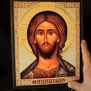 Икона "Господь Вседержитель" — оригинальный подарок — фотография 1
