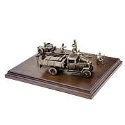 Диорама «Советская полевая кухня. Зима 1943 г.» из бронзы и ясеня, 1:35 — красивый подарок — фотография 7