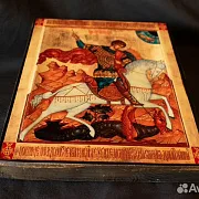 Икона авторская " Георгий Победоносец" — необычный подарок — фотография 3