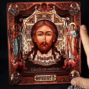 На память: Икона деревянная "Спас Нерукотворный с Евангелиста — фотография 1