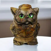Каменная фигурка «Котик», 130×90×165 мм — оригинальный подарок — фотография 1