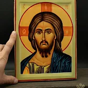 Подарочная икона "Христос Вседержитель" дерево, ручная работа — фотография 1