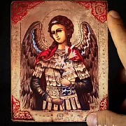 Подарочная икона деревянная "Ангел Хранитель" 15*12 см — фотография 1