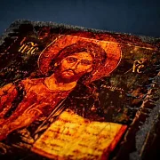 Икона "Христос Вседержитель" дерево, ручная работа — необычный подарок — фотография 8