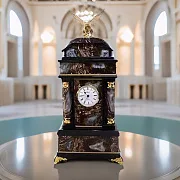 Ручная работа: Каминные часы «Орёл» из агата и долерита — фотография 1