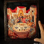 На память: Тайная вечеря. Дерево, левкас, ручная работа — фотография 1